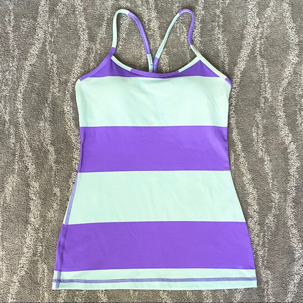 Lululemon Size 4 Power Y Tank, Blue/Purple
